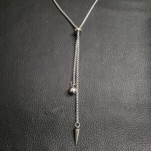 Spiked Y shaped lariat necklace